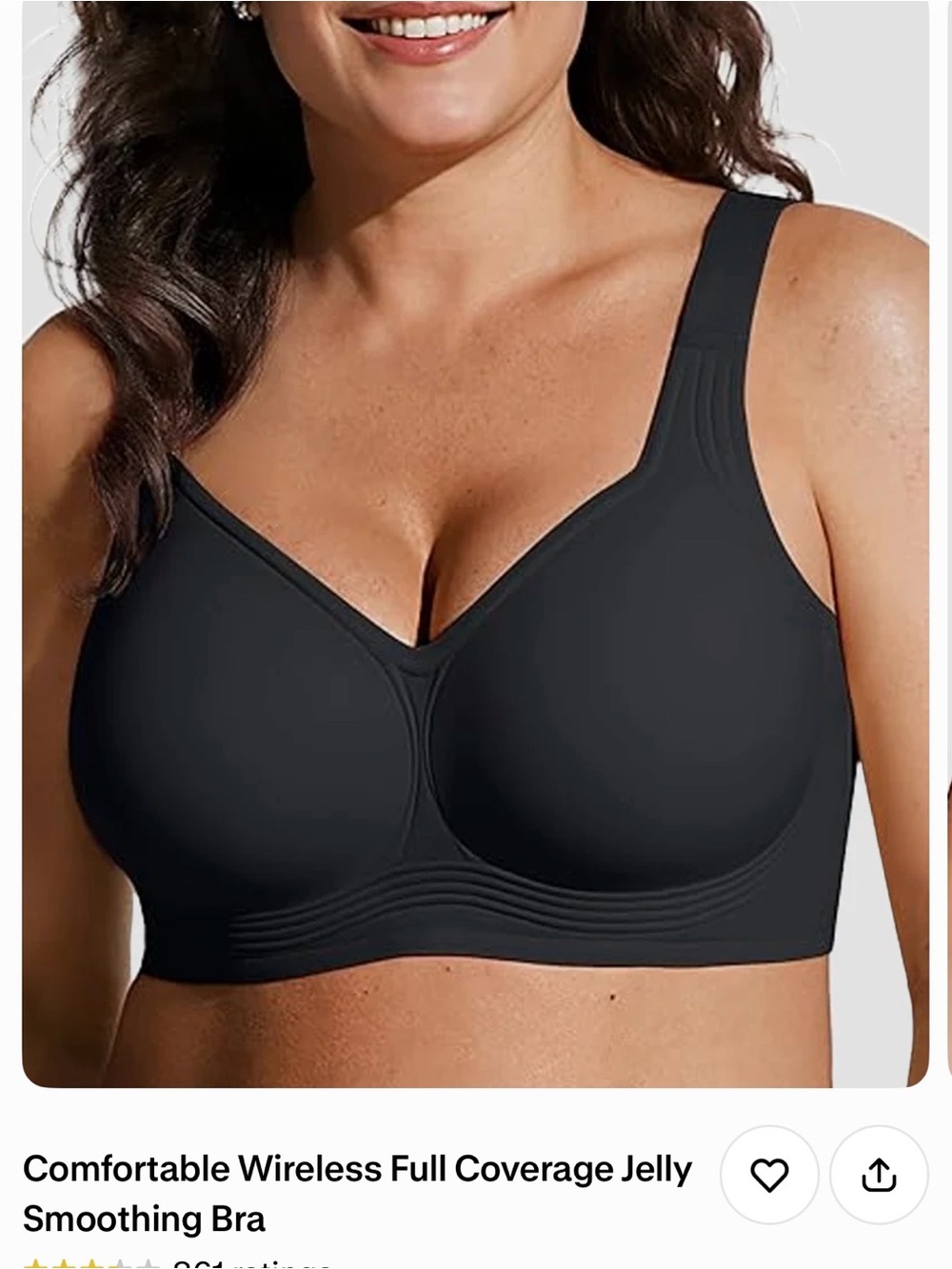Wireless Full Coverage Smoothing Bra - Black